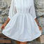 Lace Detail Half Button Three-Quarter Sleeve Dress - Korvel