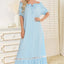 Lace Detail Short Sleeve Lounge Dress - Korvel