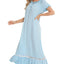 Lace Detail Short Sleeve Lounge Dress - Korvel
