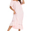 Lace Detail Short Sleeve Lounge Dress - Korvel