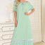 Lace Detail Short Sleeve Lounge Dress - Korvel