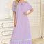 Lace Detail Short Sleeve Lounge Dress - Korvel
