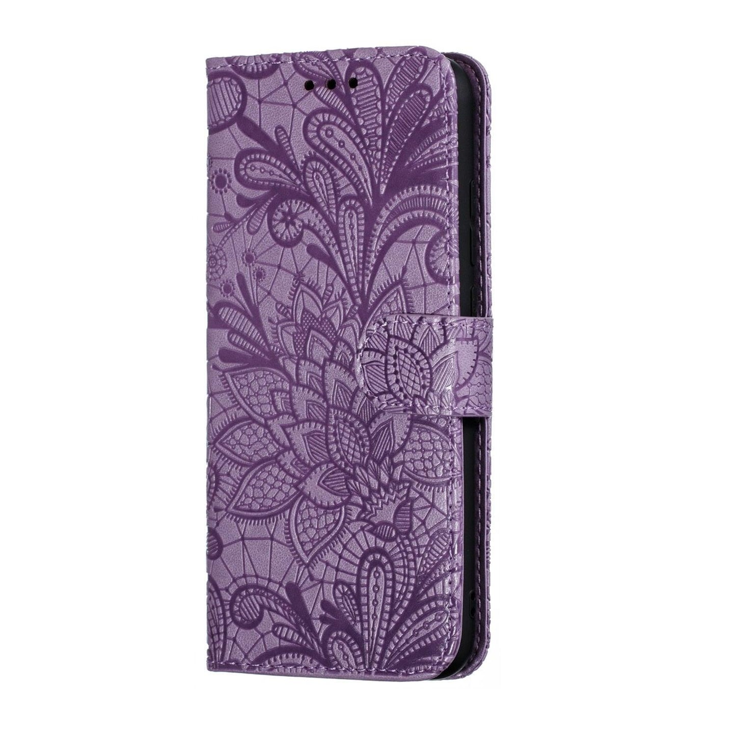 Étui portefeuille en cuir à fleurs en dentelle pour la série Xiaomi Redmi