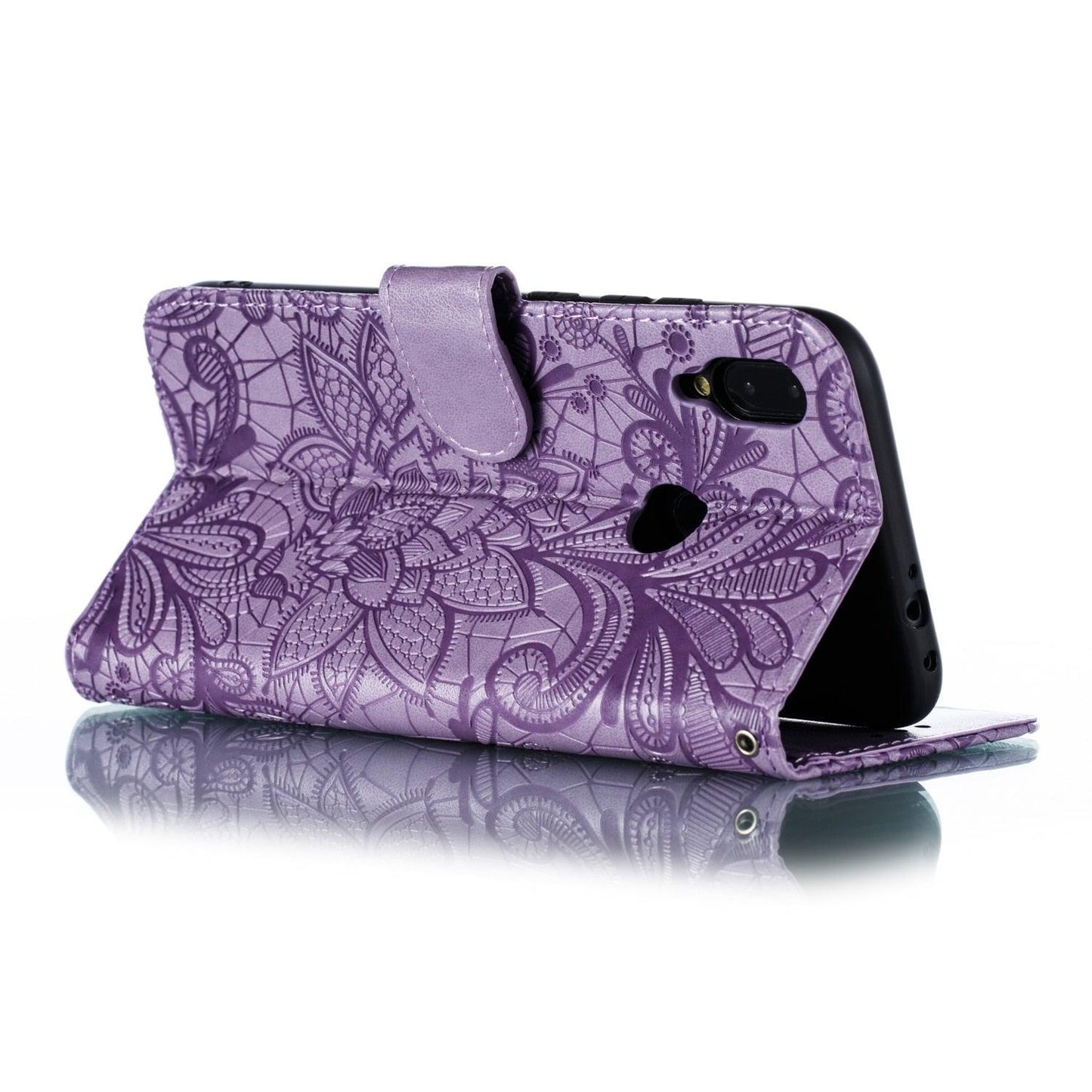 Étui portefeuille en cuir à fleurs en dentelle pour la série Xiaomi Redmi