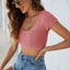 Lace-Up Openwork Square Neck Sweater - Korvel