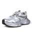 Lace Up Platform Athletic Sneakers in Silver
