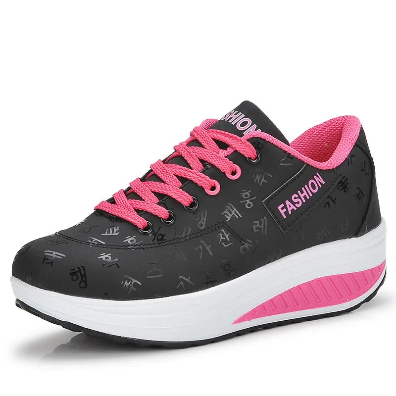 Lace Up Rocker Sole Sneakers - Korvel