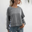 Sweatshirt à col rond à lacets à manches longues