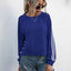 Sweatshirt à col rond à lacets à manches longues