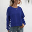 Sweatshirt à col rond à lacets à manches longues