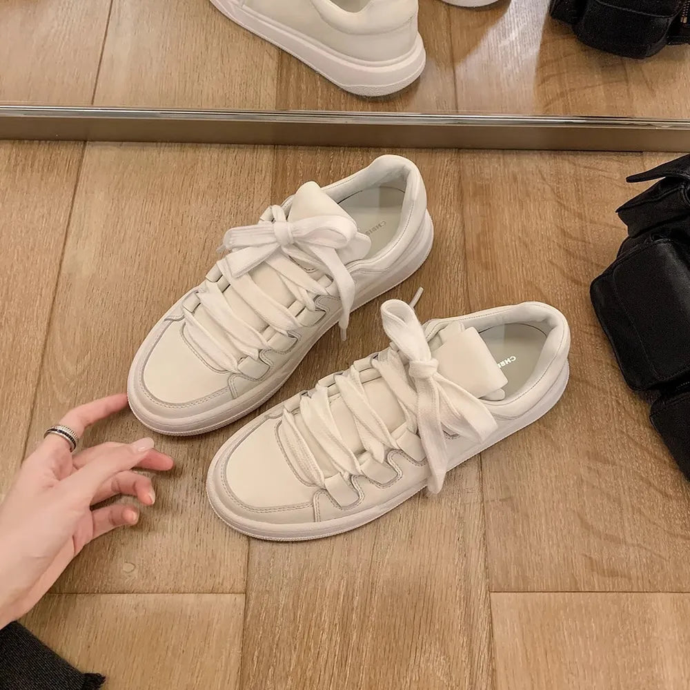 Lace Up Round Toe Sneakers - Korvel