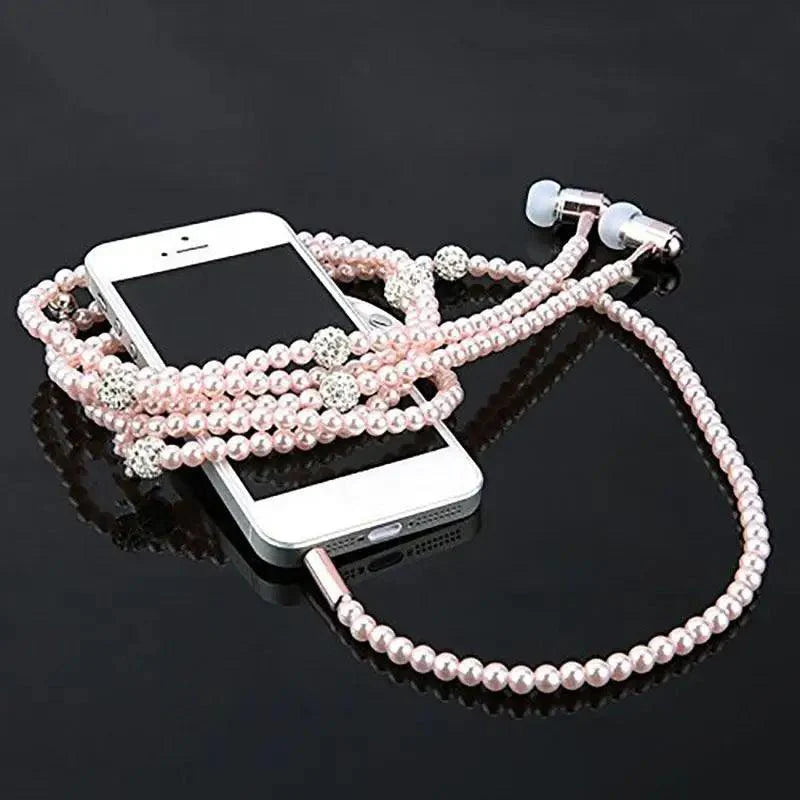 Luxury Pearl Necklace In-Ear Headphones