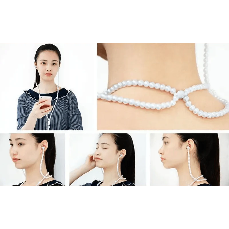 Luxury Pearl Necklace In-Ear Headphones