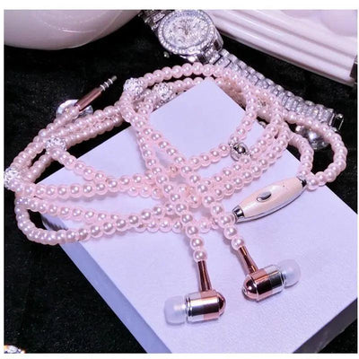 Luxury Pearl Necklace In-Ear Headphones