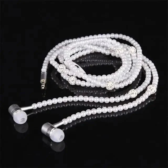 Luxury Pearl Necklace In-Ear Headphones