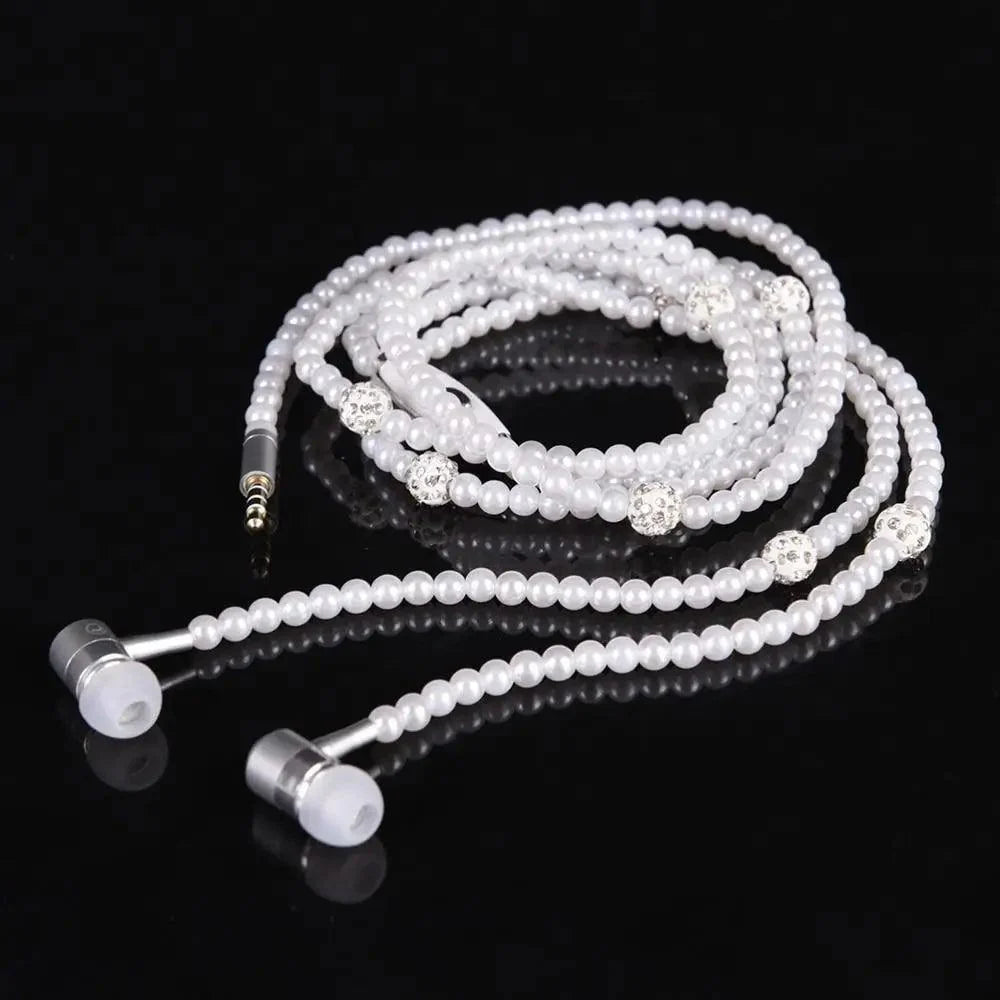 Luxury Pearl Necklace In-Ear Headphones