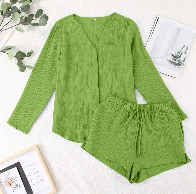 Ladies' Pure Cotton Gauze Summer Pajamas