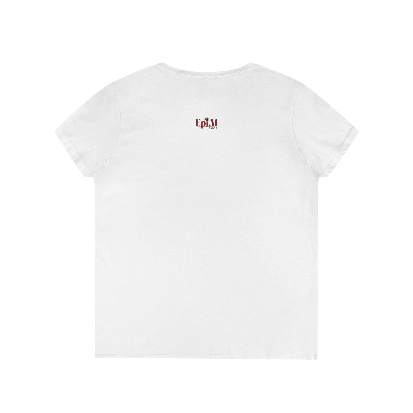 Charming Cat Lover V-Neck Tee - 'Home with My Cat' Design - Korvel