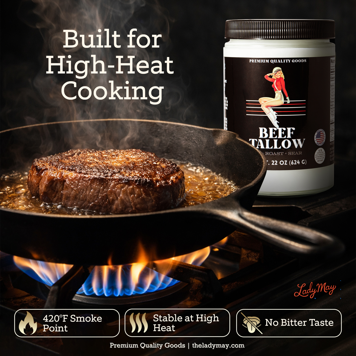 22oz Premium Grass-Fed Beef Tallow | Restaurant-Grade Cooking Fat