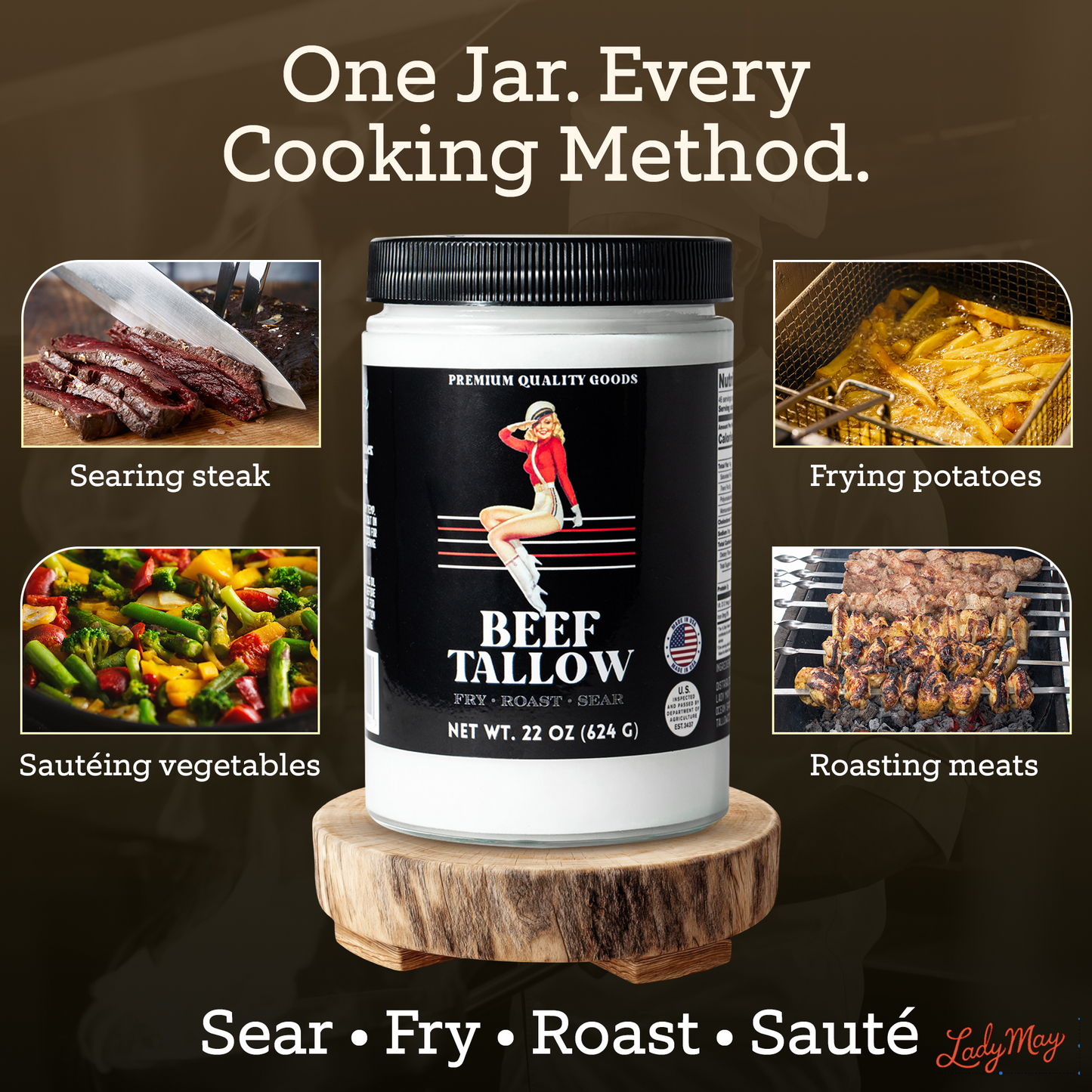 22oz Premium Grass-Fed Beef Tallow | Restaurant-Grade Cooking Fat