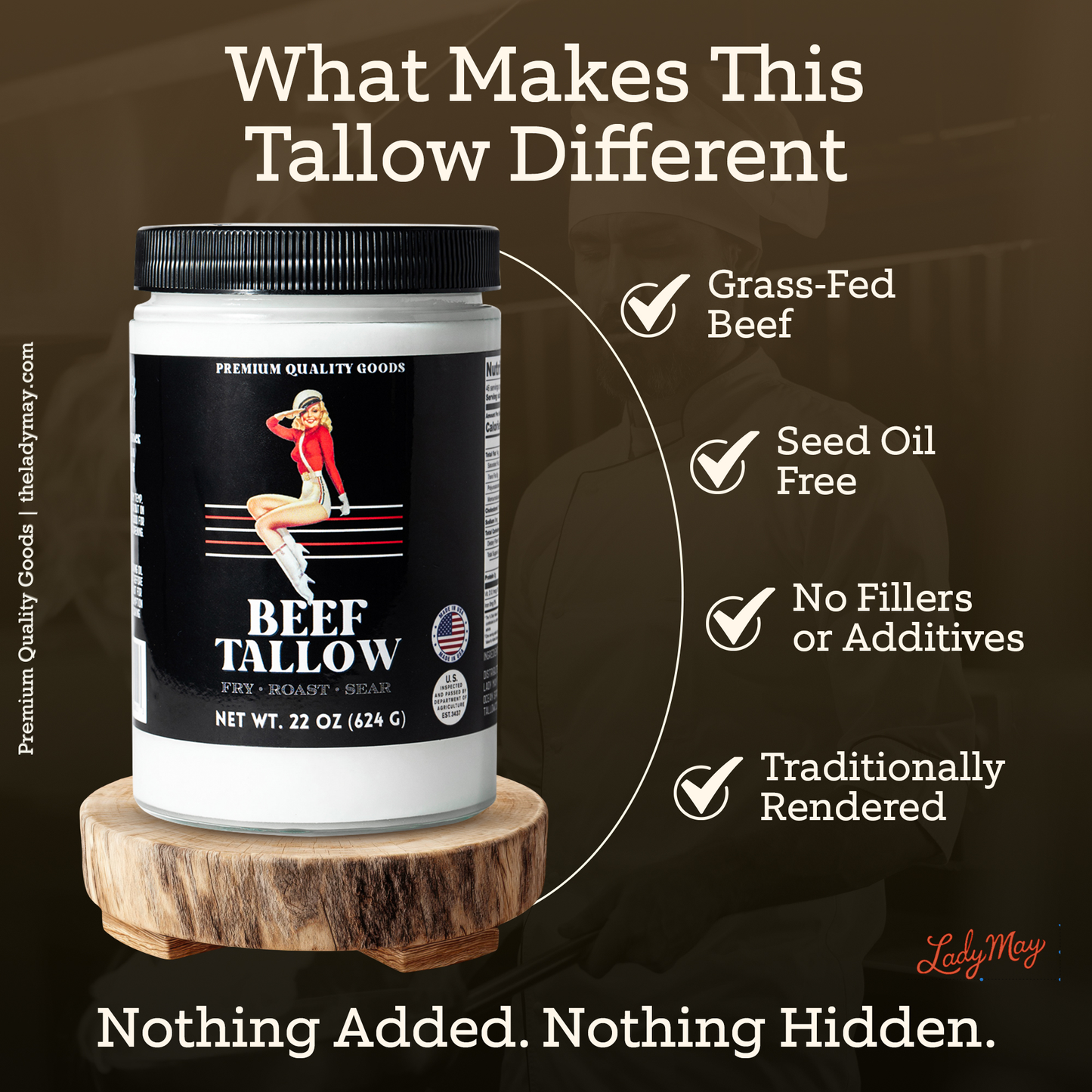 22oz Premium Grass-Fed Beef Tallow | Restaurant-Grade Cooking Fat