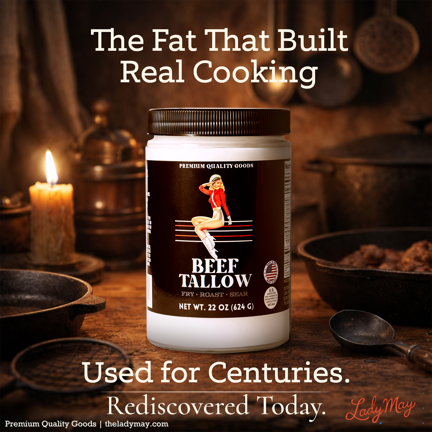 22oz Premium Grass-Fed Beef Tallow | Restaurant-Grade Cooking Fat