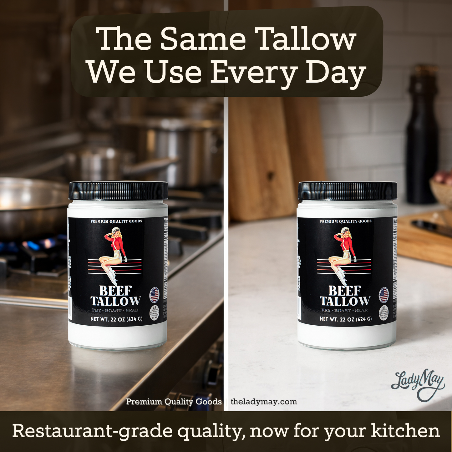 22oz Premium Grass-Fed Beef Tallow | Restaurant-Grade Cooking Fat