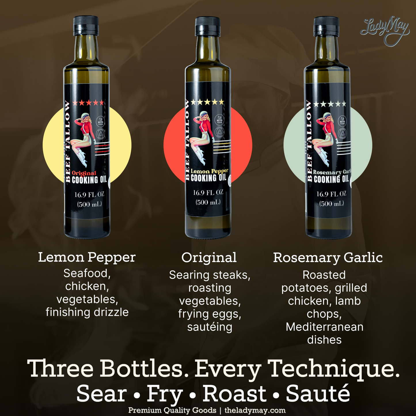 Premium Grass-Fed Beef Tallow Cooking Oil - Choose Your Flavor