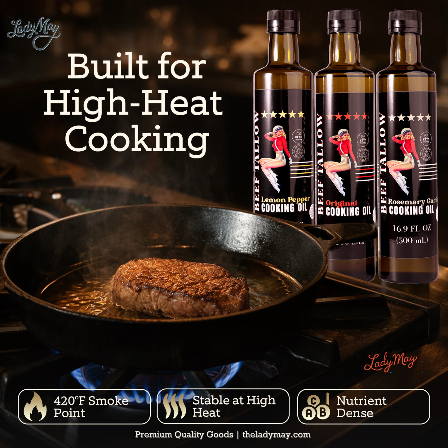 Premium Grass-Fed Beef Tallow Cooking Oil - Choose Your Flavor