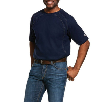 Ariat Men's Flame-Resistant Navy Crew Shirt - Korvel