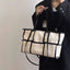 Large-capacity canvas splicing shoulder bag niche Korean style crossbody bag - Korvel