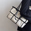 Large-capacity canvas splicing shoulder bag niche Korean style crossbody bag - Korvel