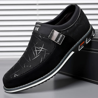 Premium Color Blocked Casual Leather Flats for Men