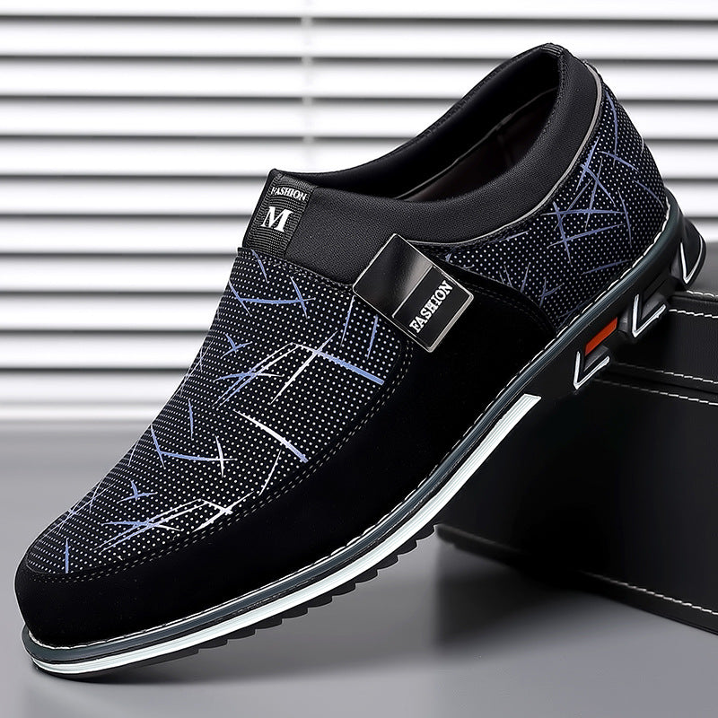 Ballerines en cuir décontractées à blocs de couleur pour hommes