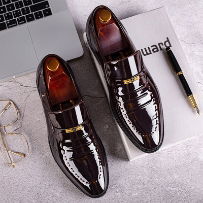 Men's Premium Leather Flats - Breathable Korean Style