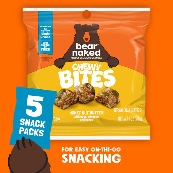 Bear Naked Chewy Granola Bites - Mantequilla de Nuez de Miel (5 Bolsas)
