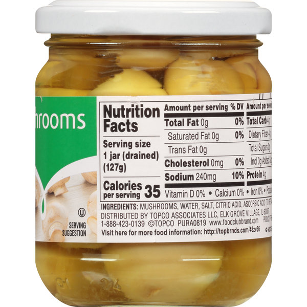 Food Club Whole Mushrooms - Premium Quality