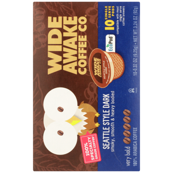 Wide Awake Very Bold Roast Seattle Style Dark Coffee Pods