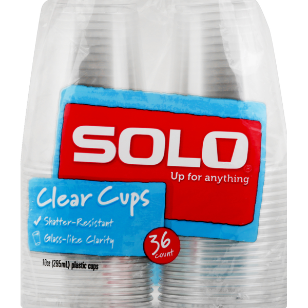 Vasos Desechables Transparentes SOLO - 10 Onzas