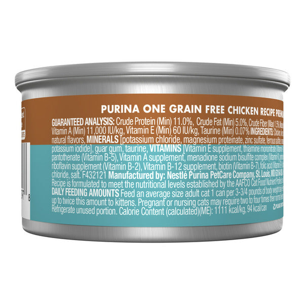 Purina ONE Natural Grain Free Wet Cat Food Pate - Chicken Recipe