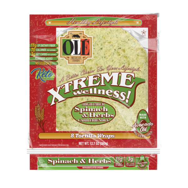 Ole Xtreme Wellness Spinach & Herbs Tortilla Wraps