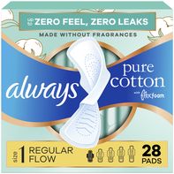 Always Pure Cotton Regular Pads, Size 1