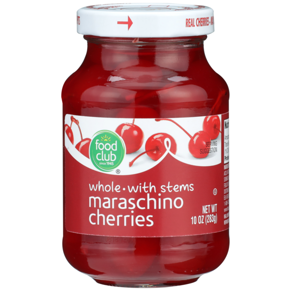 Cerises Maraschino Entières avec Tiges Food Club