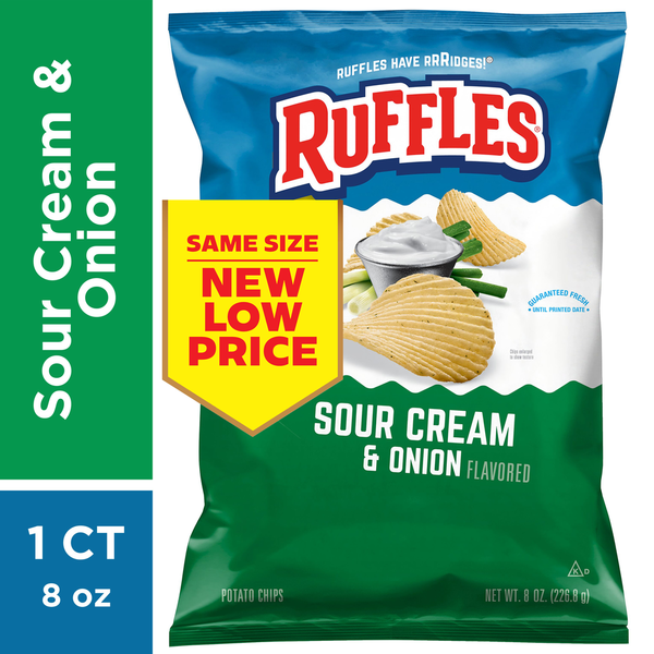 Ruffles Papas Fritas con Crema Agria y Cebolla