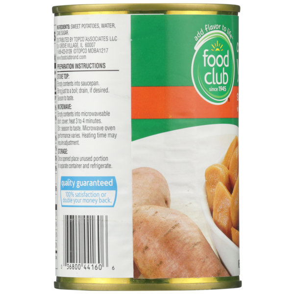 Yams doux en sirop léger Food Club
