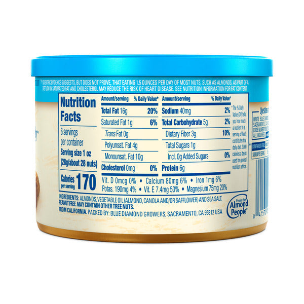 Almendras Blue Diamond Ligeramente Saladas y Bajas en Sodio