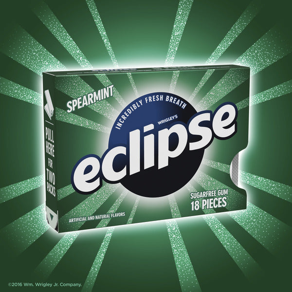 Gomme à mâcher Eclipse Spearmint sans sucre - 18 pièces