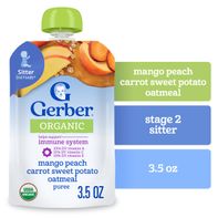 Comida para bebés Gerber Orgánica de Mango, Durazno y Zanahoria Etapa 2