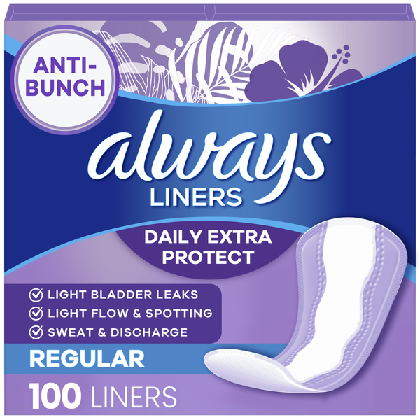 Always Daily Extra Protect Liners - Regular Length, Unscented