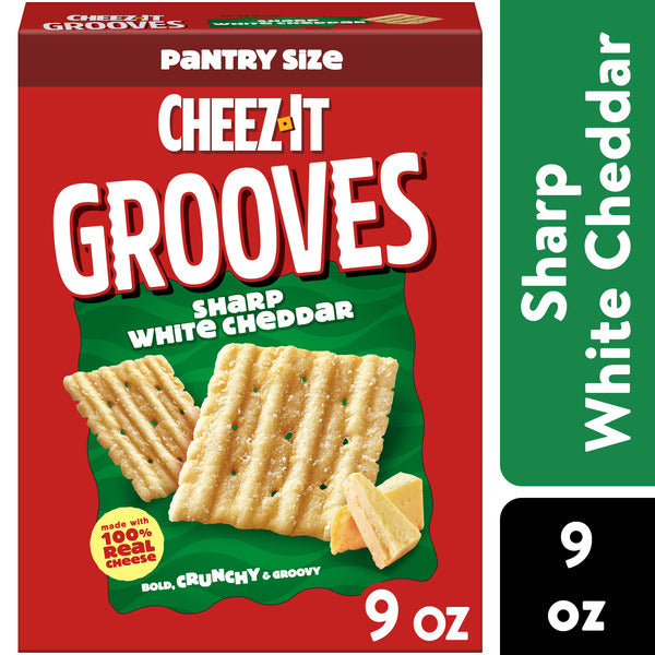 Cheez-It Grooves Sharp White Cheddar Crackers, 9 oz
